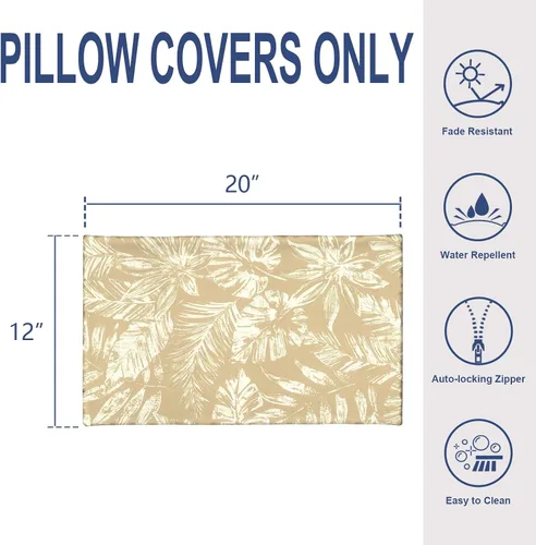 Miniatura 428 de Juego de 2 almohadas para exteriores de 16 x 16 pulgadas, repelentes al agua con interiores, para muebles de patio, hogar, jardín, geometría bohemia