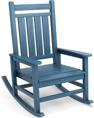 Miniatura 19 de SEWALL Mecedora de polietileno de alta densidad para adultos, mecedora de gran tamaño para exteriores, para patio, porche, Aruba