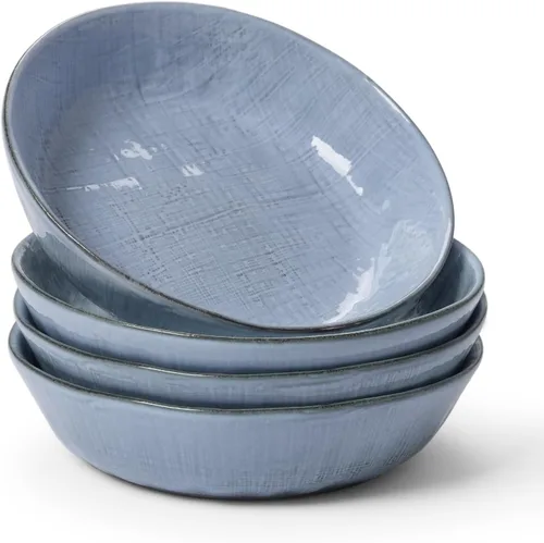 Miniatura 9 de famiware Tempus - Juego de 4 cuencos para pasta de 8.6'', cuencos de 40 oz para cocina, cuencos hondos de gres para servir, aptos para lavavajillas
