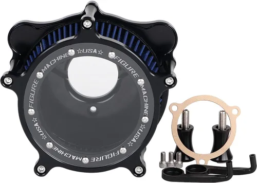 Miniatura 20 de Filtro de entrada azul con filtro de aire de corte en contraste compatible con Harley Dyna 1993-2016, Softail 1993-2015, Touring 1993-2007