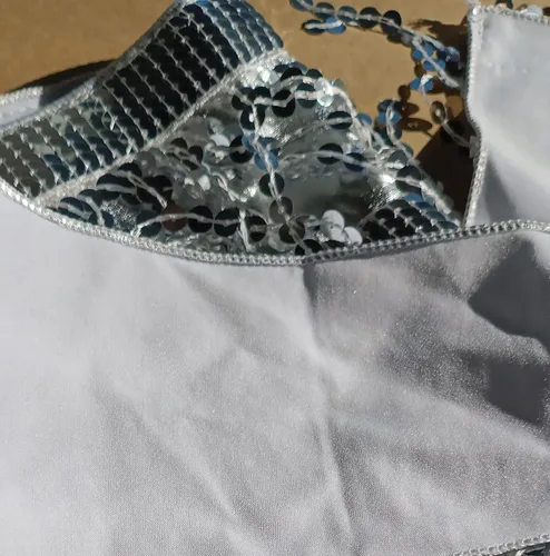 Miniatura 7 de ZLTdream Traje danza árabe con brasier y pañuelo para cadera con flecos para mujer