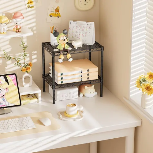 Miniatura 2 de SINGAYE Estantería de alambre para armario: unidad de metal ajustable para organización de lavandería, baño, cocina, hogar, almacenamiento