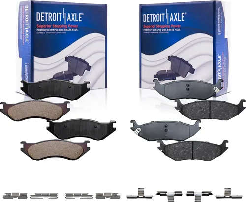 Miniatura 9 de Detroit Axle - Kit de freno trasero para Honda Civic CRX Prelude Acura Integra Rotores de freno perforados y ranurados Pastillas de freno