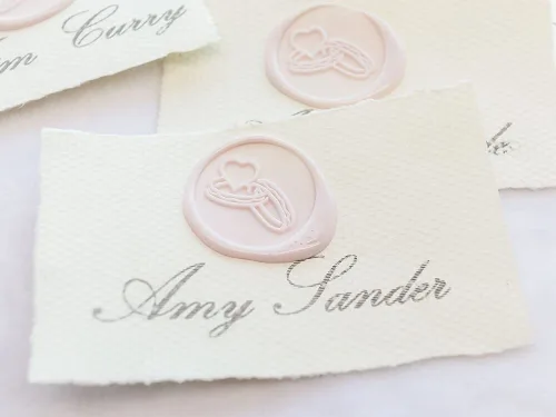 Miniatura 2 de Sello de sellado de cera, sello de corazones y anillos de VOOSEYHOME con mango de palisandro, decoración en invitación, sellador de sobres