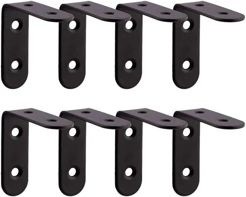 Miniatura 8 de Soporte de esquina, soporte de esquina en L de acero inoxidable negro resistente, soportes de ángulo de unión recta, soporte flotante para colgar
