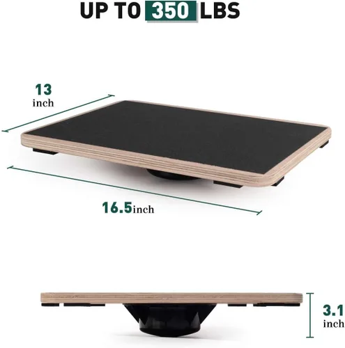 Miniatura 6 de Wooden Wobble Board for Adults - Anti-Slip Balance Board for Stand-Desk Core Strength Therapy