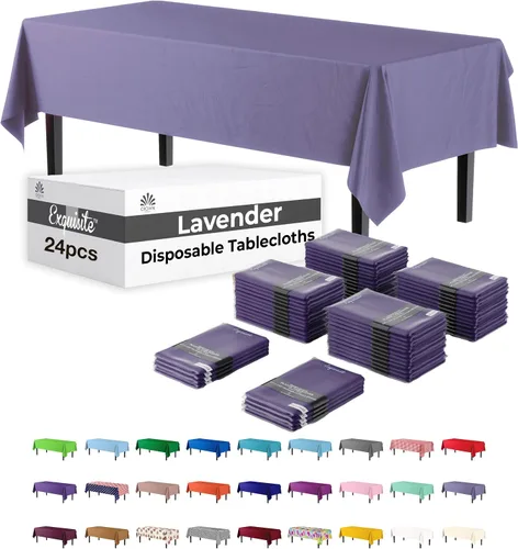Miniatura 18 de Party Solids Mantel rectangular de plástico color azul aguamarina, 54 x 108 pulgadas, paquete de 24