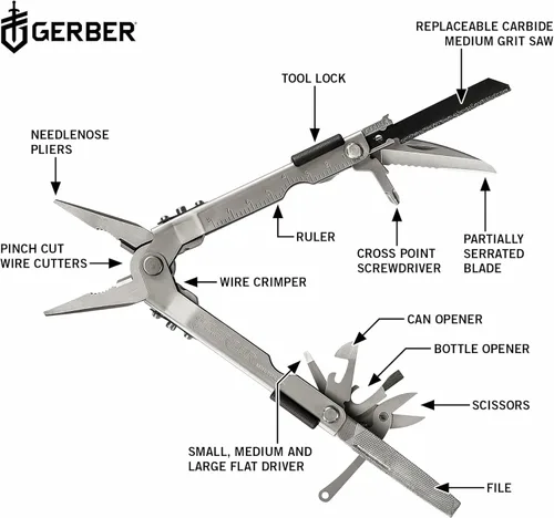 Miniatura 3 de Gerber Gear MP600 Multiherramienta Multi-Alicate – Fabricado en Estados Unidos – Pro Scout, 13 herramientas