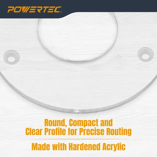 Miniatura 6 de POWERTEC Placa base de router de 2-1/2 pulgadas de diámetro, acrílico transparente con múltiples agujeros preperforados, tornillos para fácil Placa