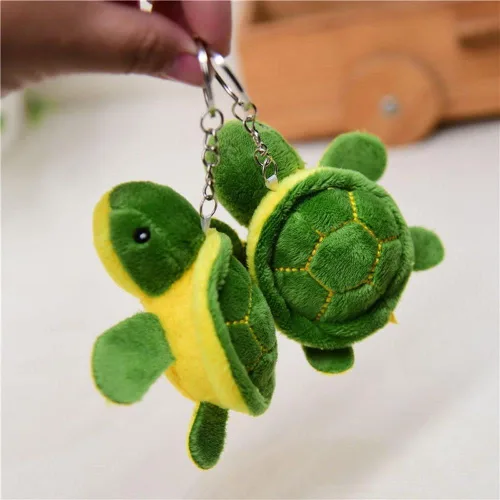Miniatura 2 de BWESOO Mini tortuga verde de peluche de animal de peluche lindo tortuga marina llavero colgante de dibujos animados muñeca de peluche para regalo