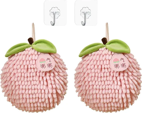 Miniatura 14 de Juego de 2 toallas de mano de felpilla mullidas para colgar, suaves, absorbentes, de secado rápido, para baño y cocina, toallas de mano suaves