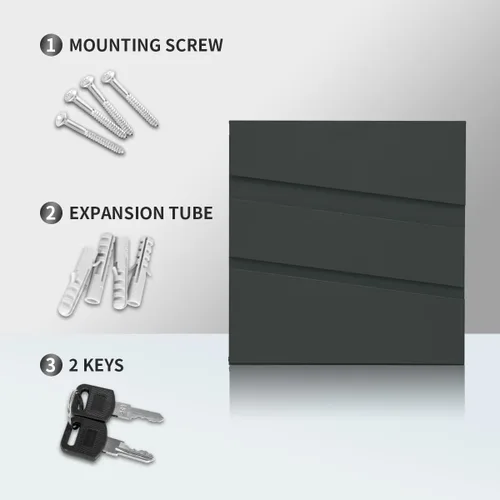 Miniatura 6 de Ydocabinit Buzón de Montaje en Pared, Buzón con Cerradura de Gran Capacidad para Exteriores, Cubierta de Acero Galvanizado y Buzón de Metal a Prueba