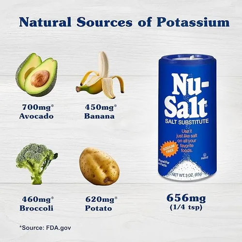 Miniatura 5 de Nu Salt Sustituto de sal sin sodio, contiene cloruro de potasio, alternativa a la sal de mesa, vegano, bueno para papas fritas, pretzels, papas