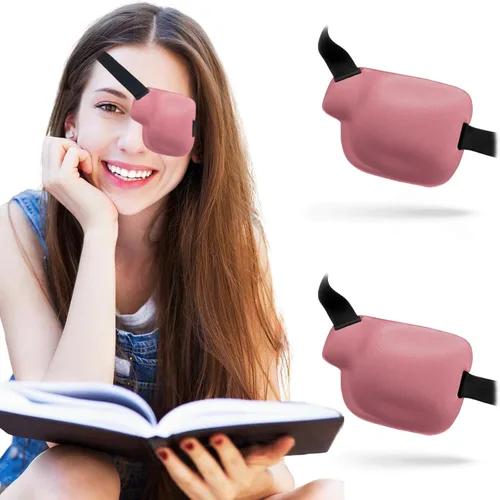 Parches oculares para adultos y niños, 2 piezas 3D parche médico ajustable para ojo perezoso, ambliopía, estrabismo y después de la cirugía para ojo