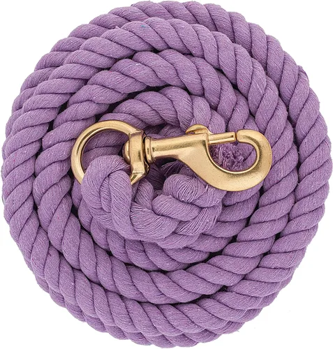 Miniatura 4 de Weaver Equine - Cuerdas de plomo de algodón de 5/8 x 10 pulgadas para caballos con broche de latón, hebilla, suaves y cómodas cuerdas