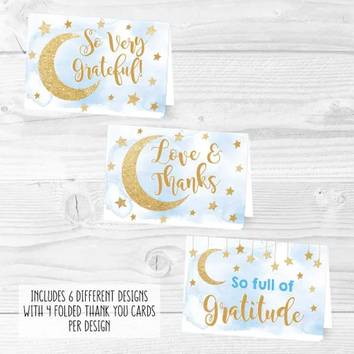Miniatura 5 de Hadley Designs Tarjetas de agradecimiento para baby shower con sobres, 24 tarjetas de agradecimiento para bebé, regalo de 4 x 6 pulgadas, notas