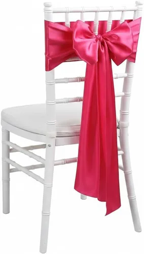 Miniatura 10 de Bandas de satén para silla, lazos para silla, sillas con lazo para decoración de bodas, banquetes y fiestas (10, negro)
