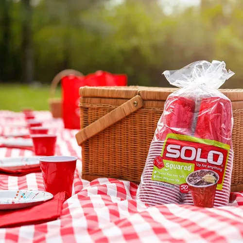 Miniatura 3 de SOLO Cup Company Red Squared Plastic Party, 18 onzas, 200 unidades, 50 unidades (paquete de 4)