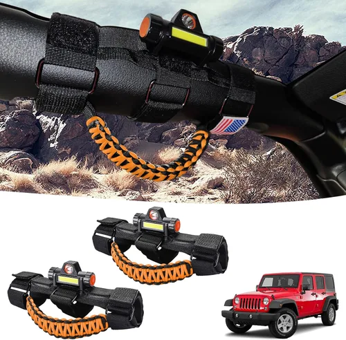 Miniatura 13 de GAIZON Paquete de 4 asas de agarre para Jeep Wrangler, accesorios Sahara Freedom Rubicon CJ YJ TJ JL JK LJ JLU JKU, Gladiator JT 1955-2023, Negro