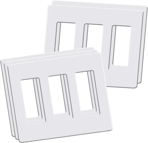 Miniatura 15 de Placas de Pared Decorativas sin Tornillos de 2 Interruptores, Cubiertas de Tomacorrientes Decorativas, Tamaño Estándar 4.68" x 4.74" Placa