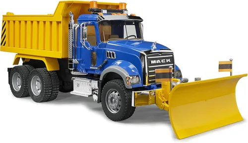 Miniatura 4 de Bruder 02815 Camión Volquete Mack Granite Escala 1:16, Camión de Juguete Ultra Realista para Construcción y Juego en la Granja Duradero para Uso
