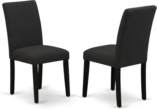 Miniatura 4 de East West Furniture HBAB3-ABK-24 Hartland - Juego de habitación de 3 piezas que contiene una mesa de comedor redonda con pedestal y sillas tapizadas