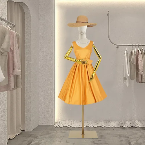 Miniatura 2 de Torso de maniquí femenino de terciopelo con soporte, soporte de exhibición de maniquí de terciopelo beige, 59 a 78 pulgadas de altura ajustable