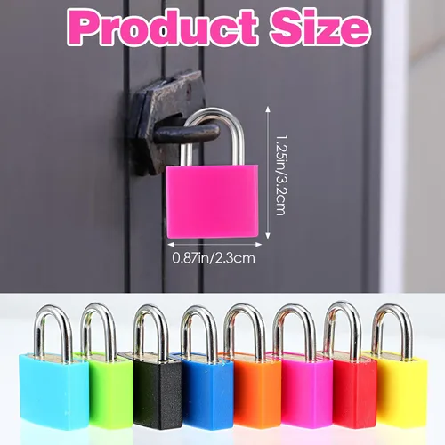 Miniatura 2 de 24 cerraduras pequeñas multicolor para equipaje con llaves, mini cerradura de casillero, cerraduras de metal para maleta, candado con llave de cobre