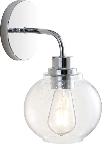 Miniatura 8 de JONATHAN Y Lámpara de pared LED de bronce aceitado de 6.5 pulgadas para baño, pantalla de vidrio sembrado transparente, accesorio industrial