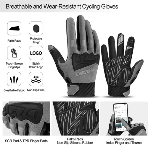 Miniatura 9 de INBIKE MTB BMX ATV - Guantes de ciclismo para carrera de motocross, bicicleta de montaña, DH
