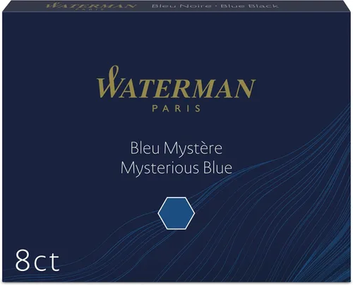 Miniatura 7 de Waterman Cartuchos de tinta para pluma estilográfica, azul misterioso, estándar largo, 8