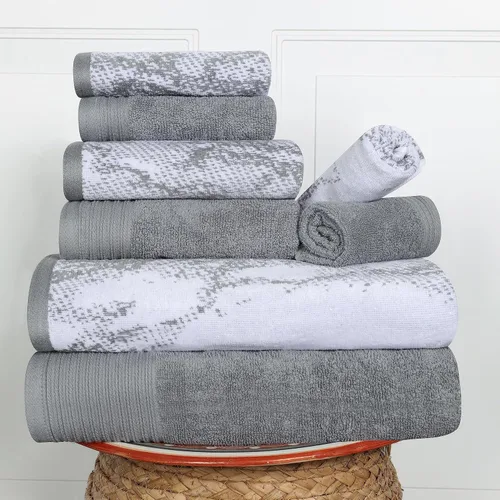Miniatura 39 de SUPERIOR Juego de 6 toallas de algodón surtido de 6 piezas, incluye 2 toallas de baño, 2 manos, 2 toallas faciales, suaves, absorbentes, accesorios