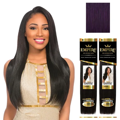 Miniatura 16 de Sensationnel Cabello humano Empire Yaki – Tejido sin enredos para un tejido rápido y coser en estilos para reflejos falsos y parte media falsa dejar