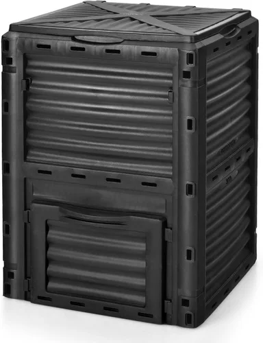 Miniatura 11 de Goplus Contenedor de compostaje, vaso de compostaje de doble cámara de 34.5 galones con 2 cámaras giratorias, puertas corredizas, compostador