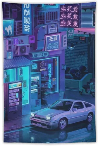 Miniatura 9 de josnmre Jdm Car Ae86 Tokyo Street Neno - Tapiz de pared para dormitorio, arte estético, decoración del hogar, dormitorio, aula, sala de estar, 30 x