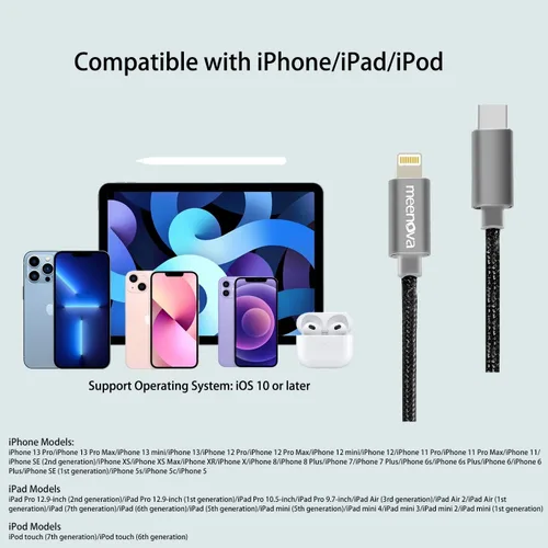 Miniatura 5 de Cable USB C DAC OTG de 0.5 pies para iPhone13/iPad8/iPod, núcleo de cobre sin oxígeno, iOS15 a tipo C macho adaptador para amplificador, Fiio BTR 5