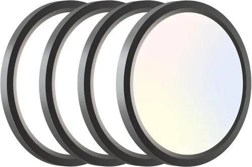 Miniatura 33 de Zemty Paquete de 8 lámparas de techo LED de montaje empotrado de 12 pulgadas, lámpara de techo súper delgada de 28 W 3200 lm, lámpara de techo Negro