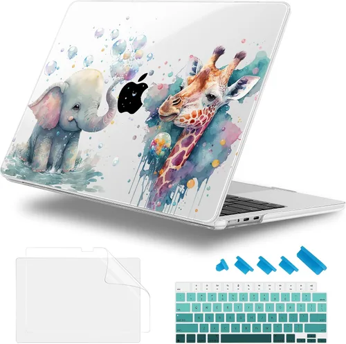 Funda para MacBook Air 2026/2025/2024/2023 de 15 pulgadas M5 A3448/M4 A3241/M3 A3114/M2 A2941, elegante funda protectora rígida para MacBook Air de
