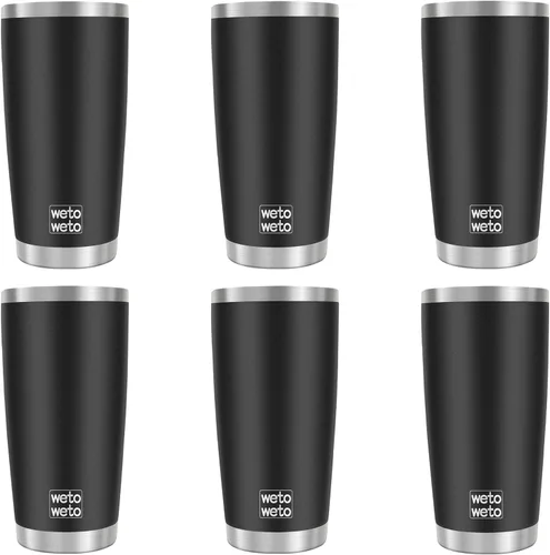 Miniatura 13 de WETOWETO - Vaso de viaje con aislamiento de 20 onzas, de acero inoxidable, con doble pared, a prueba de fugas, taza de café con revestimiento