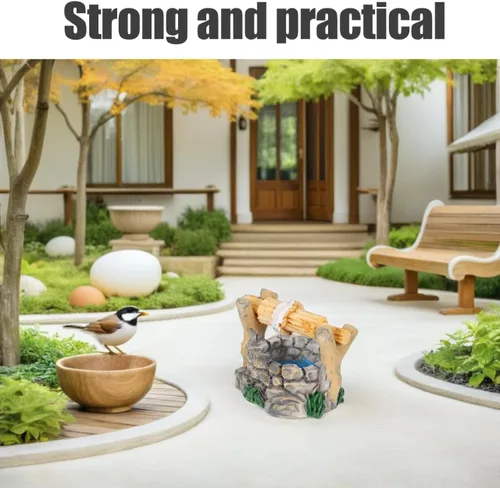Miniatura 8 de BESPORTBLE Juego de 24 figuras de pozo de agua en miniatura: accesorios de jardín de hadas para decoración de micro paisajes, kit de adornos de pozo