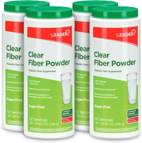 Leader Suplemento de fibra prebiótica en polvo para la salud digestiva, polvo de fibra diaria 100% natural, sin azúcar, sin sabor, sin gluten, sin
