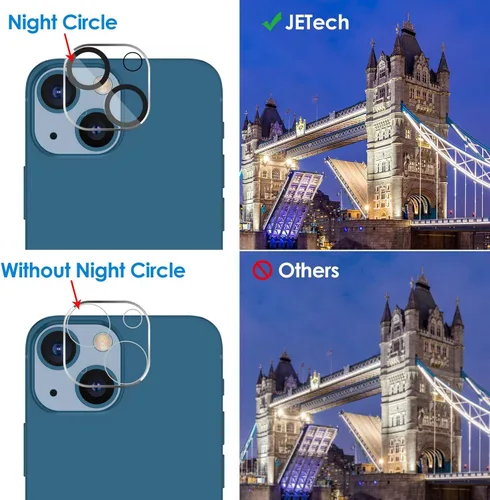 Miniatura 6 de JETech Protector de lente de cámara para iPhone 13 de 6.1 pulgadas y iPhone 13 mini de 5.4 pulgadas, vidrio templado 9H, transparente HD