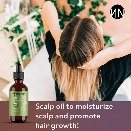 Miniatura 6 de Natnique Aceite de ricino orgánico certificado por USDA, aceite 100% puro prensado en frío sin refinar para el crecimiento del cabello, pestañas
