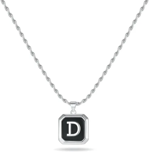 LUXEJEW Collares con inicial para hombres y mujeres, delicado colgante de letra, collar de cadena para hombre, joyería para hombre