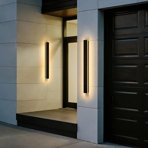 Miniatura 25 de Paquete de 2 luces de pared para exteriores de 39 pulgadas, montaje en pared, aplique moderno para exteriores, iluminación exterior lineal larga LED