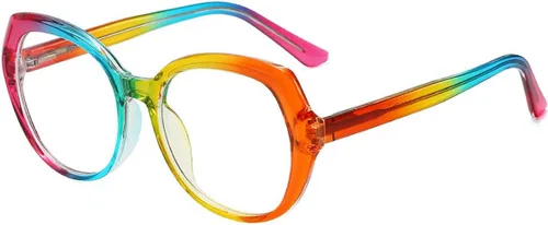 Melrose Gafas de lectura de bloqueo azul de las señoras de la moda, antifatiga/deslumbramiento colorido irregular juegos de computadora femeninos