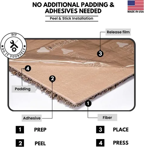 Miniatura 3 de Smart Squares Easy Street - Azulejos de felpa de alta calidad, fabricados en Estados Unidos, azulejos de suelo de 8 x 8 pulgadas con acolchado 486