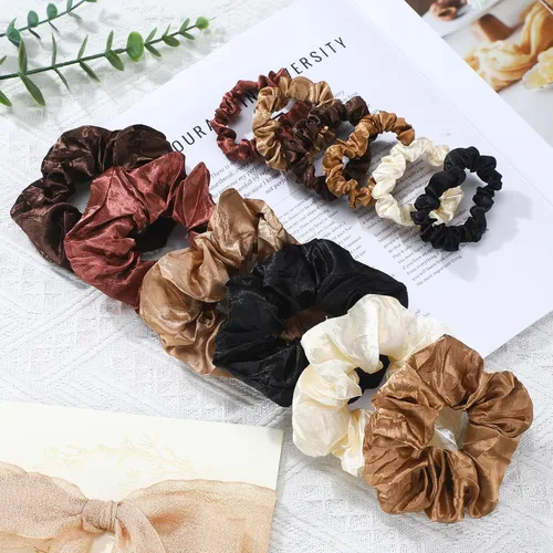 Miniatura 4 de WILLBOND 24 coleteros de satén para el cabello, bandas elásticas de seda a granel, soporte para cola de caballo para mujeres y niñas, accesorios