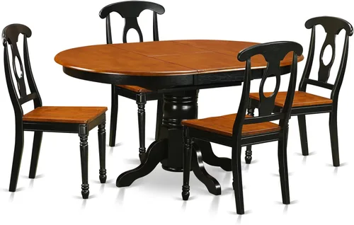 Miniatura 10 de East West Furniture KENL5-BLK-LC - Juego de mesa y sillas de cocina de 5 piezas, incluye una mesa de comedor ovalada con hoja de mariposa y 4 sillas
