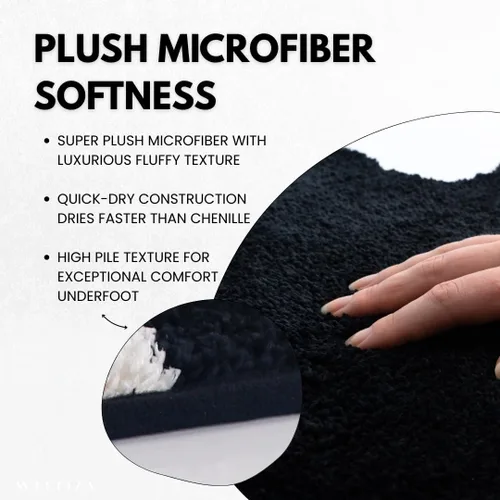 Miniatura 3 de Tapete de Baño de Murciélago - Alfombra de Baño Gótica Negra, Microfibra Antideslizante de Secado Rápido, Felpa Suave para Decoración de Halloween